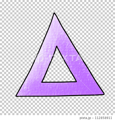 ゆるめシンプル三角　アナログ風 112858911