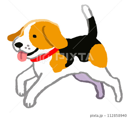 走るビーグル犬 112858940