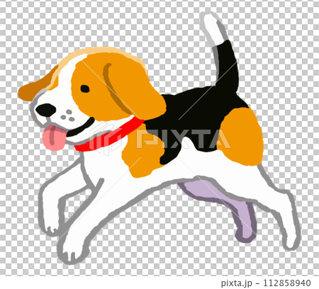 走るビーグル犬 112858940