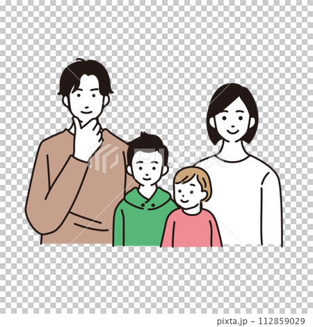 一家四口簡單插畫 112859029