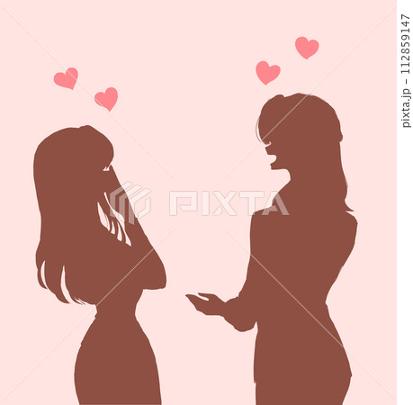 女性が夢中な何か　社内　恋愛　影絵 112859147
