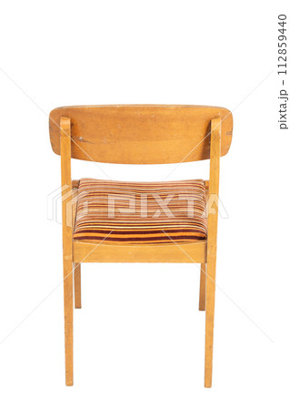 Polish original wooden chair from the 70s and 80s, rear view. Polish original wooden chair from the 70s and 80s, rear view. 112859440