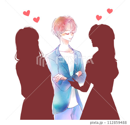 モテている男性 影絵 モテている男性 影絵 112859488
