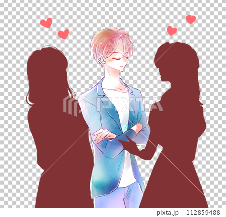 モテている男性 影絵 モテている男性 影絵 112859488