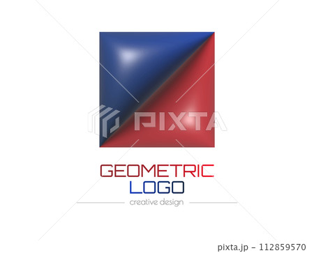 Geometric 3d logo. A template for a brand, ID, sticker, sticker, or pictogram. Social network icon, corporate design idea Geometric 3d logo. A template for a brand, ID, sticker, sticker, or pictogram. Social network icon, corporate design idea 112859570