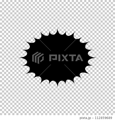 シンプルな黒いギザギザ吹き出し_主線なし 112859689