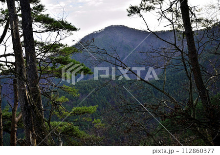 丹沢の袖平山 朝の袖平山北尾根より眺める黍殻山 丹沢の袖平山 朝の袖平山北尾根より眺める黍殻山 112860377