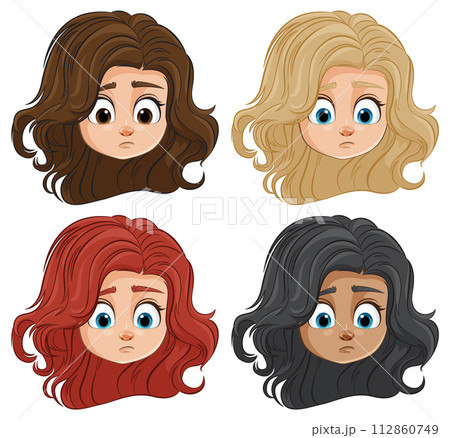 Diverse Female Faces Vector Set Diverse Female Faces Vector Set 112860749