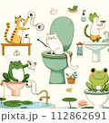 トイレ動物イラスト 112862691