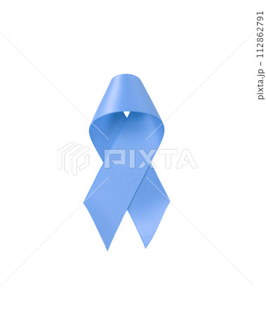 Blue awareness ribbon isolated on white background Blue awareness ribbon isolated on white background 112862791
