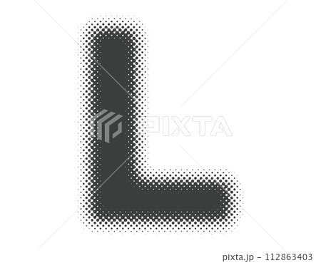 ハーフトーンのアルファベット　大文字　L 112863403