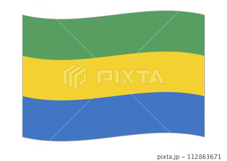 Waving flag of the country Gabon. Vector illustration. 112863671