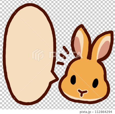 orange rabbit with speech bubble orange rabbit with speech bubble 112864294