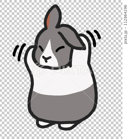 毛づくろいをするブルーダッチのウサギのイラスト素材 [112864296] - PIXTA