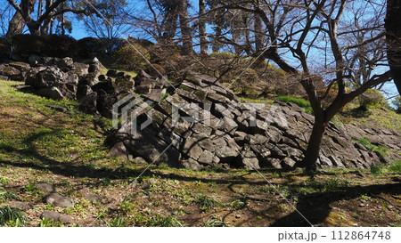関東大震災の爪痕 小田原城本丸の崩れた石垣 関東大震災の爪痕 小田原城本丸の崩れた石垣 112864748