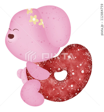 Rabbit holding love word  112864759