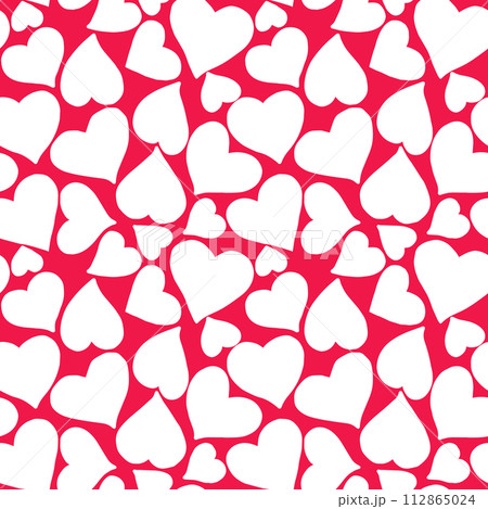 Heart Valentines day doodles seamless pattern. Love illustration hearts hand drawn background Heart Valentines day doodles seamless pattern. Love illustration hearts hand drawn background 112865024
