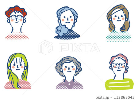 すてきな自立した大人の女性または母たち　セット　イラスト素材 112865043