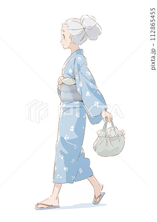 浴衣少女　イラスト 112865455
