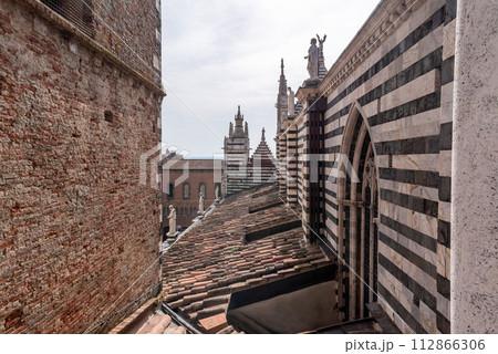 The roof of the Siena cathedral in Italy The roof of the Siena cathedral in Italy 112866306