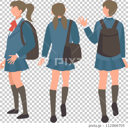 制服を着た女子学生たち 112866705