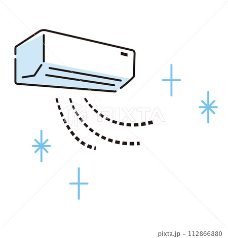 クリーンな空気を出すエアコンのイラスト 112866880