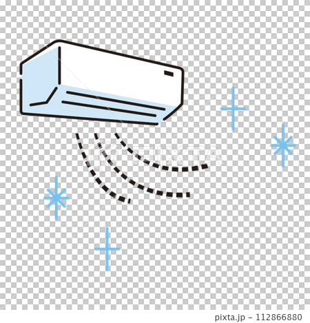 クリーンな空気を出すエアコンのイラスト 112866880