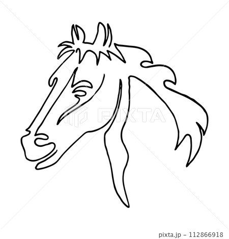 Horse head line art vector illustration Horse head line art vector illustration 112866918