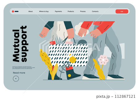 Mutual Support: Helping carry a heavy bag...のイラスト素材 [112867121] - PIXTA