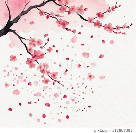 桜 水彩イラスト 桜 水彩イラスト 112867399