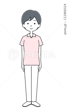 きをつけ 介護士のイラスト きをつけ 介護士のイラスト 112868324