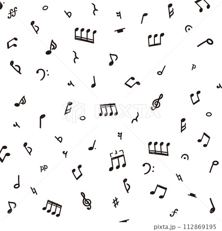 シンプルな手描きの音符のベクターイラストセット 112869195