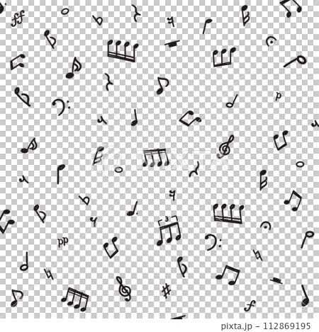 シンプルな手描きの音符のベクターイラストセット 112869195