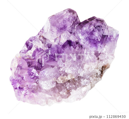 druse of amethyst mineral isolated on white druse of amethyst mineral isolated on white 112869430