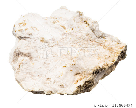 unpolished albite rock isolated on white unpolished albite rock isolated on white 112869474