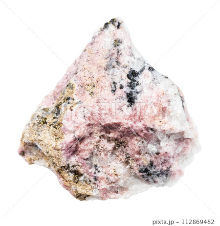 raw pyroxmangite mineral isolated on white raw pyroxmangite mineral isolated on white 112869482