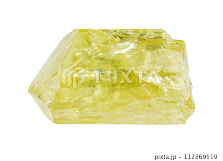 raw yellow apatite crystal isolated on white 112869519