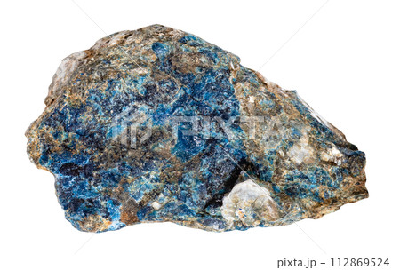 unpolished lazulite mineral isolated on white 112869524