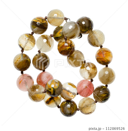 tangled necklace from various quartz round beads tangled necklace from various quartz round beads 112869526