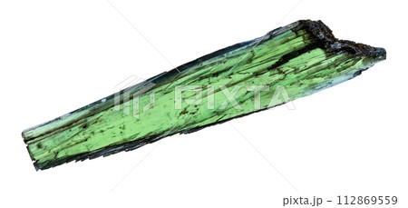 unpolished vivianite crystal isolated on white 112869559