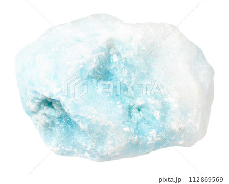 unpolished blue aragonite mineral isolated unpolished blue aragonite mineral isolated 112869569