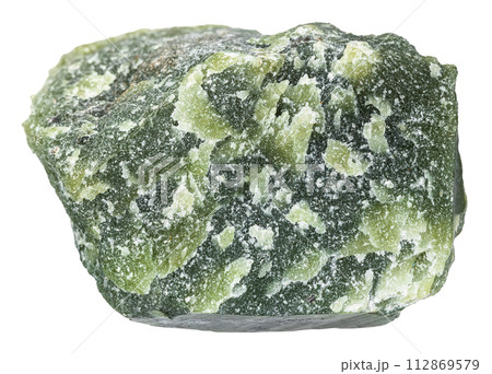 unpolished green nephrite mineral isolated unpolished green nephrite mineral isolated 112869579