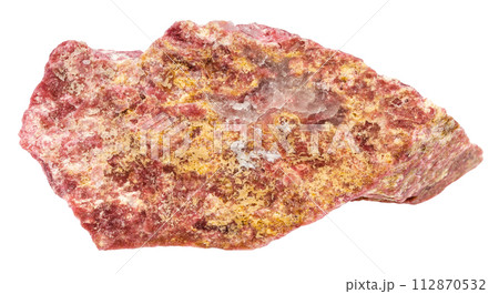 raw thulite mineral isolated on white raw thulite mineral isolated on white 112870532