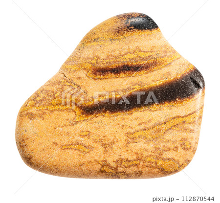 tumbled tuff sandstone mineral isolated on white tumbled tuff sandstone mineral isolated on white 112870544