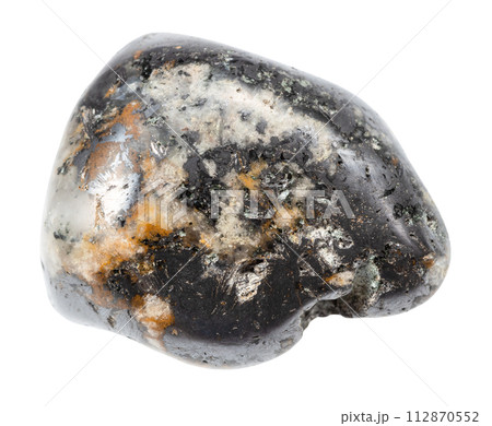 polished cleiophane mineral isolated on white 112870552