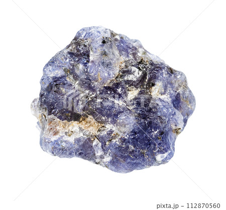 unpolished cordierite mineral isolated on white unpolished cordierite mineral isolated on white 112870560