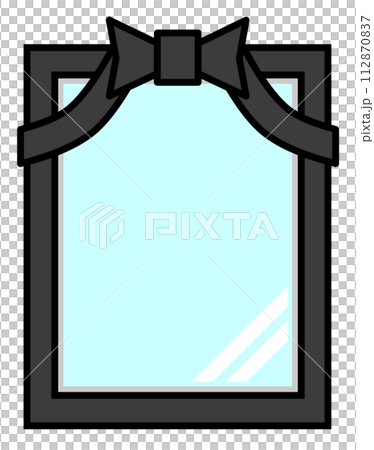 Illustration of a portrait of a deceased person with a photo taken at a funeral etc. 112870837