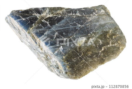 raw green labradorite mineral isolated on white 112870856