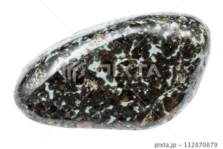 polished gabbronorite mineral isolated on white 112870879