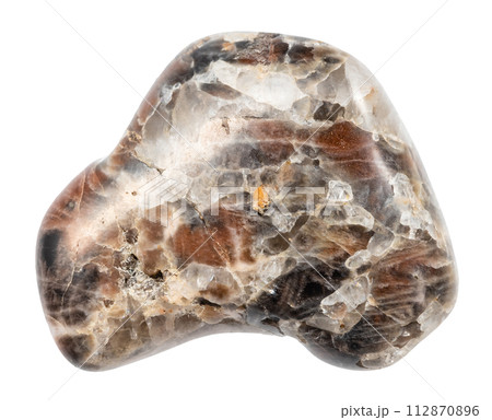 tumbled monzonite mineral isolated on white tumbled monzonite mineral isolated on white 112870896